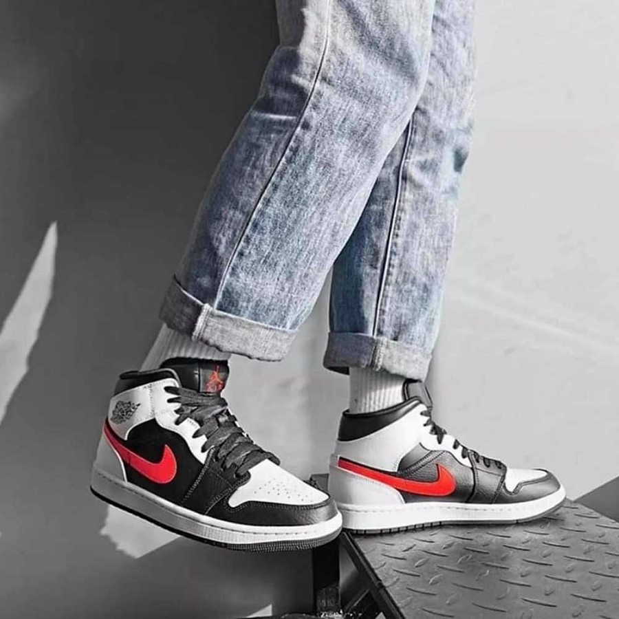 Giày Nike Air Jordan 1 Mid 'Chile Red' 554724-075 - Ảnh 6