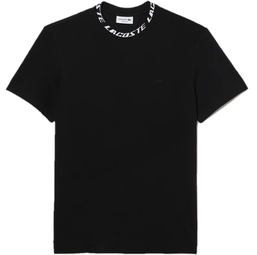 Áo Lacoste Regular Fit Logo Collar T-shirt 'Black' TH9687-53G-031