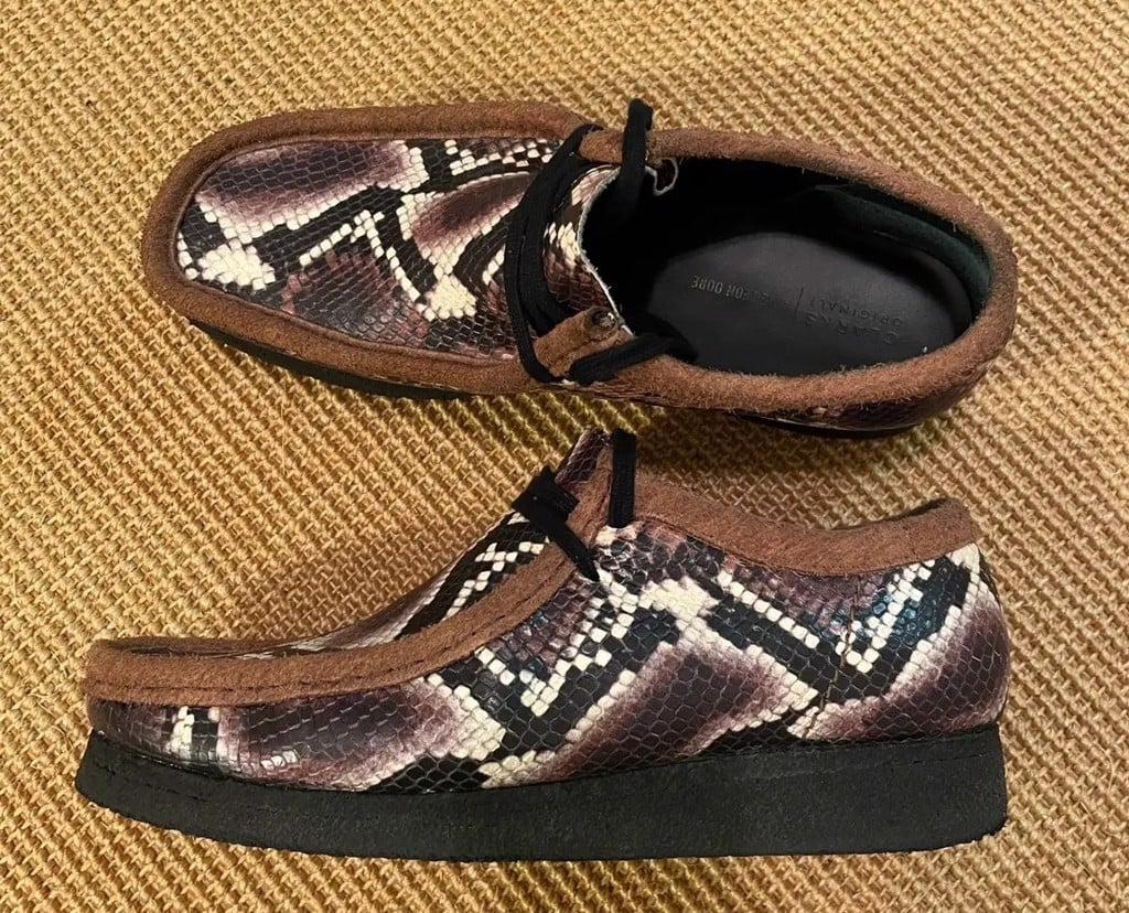 21FW Clarks×Aime Leon Dore Brown Snake Clarks Originals Wallabee Aime Leon Dore Snakeskin Tan Men's