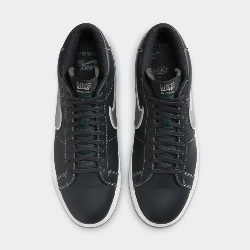 Giày Nike SB Zoom Blazer Mid 'Mason Silva Dark Obsidian Metallic Silver' DZ7260-400 - Ảnh 3