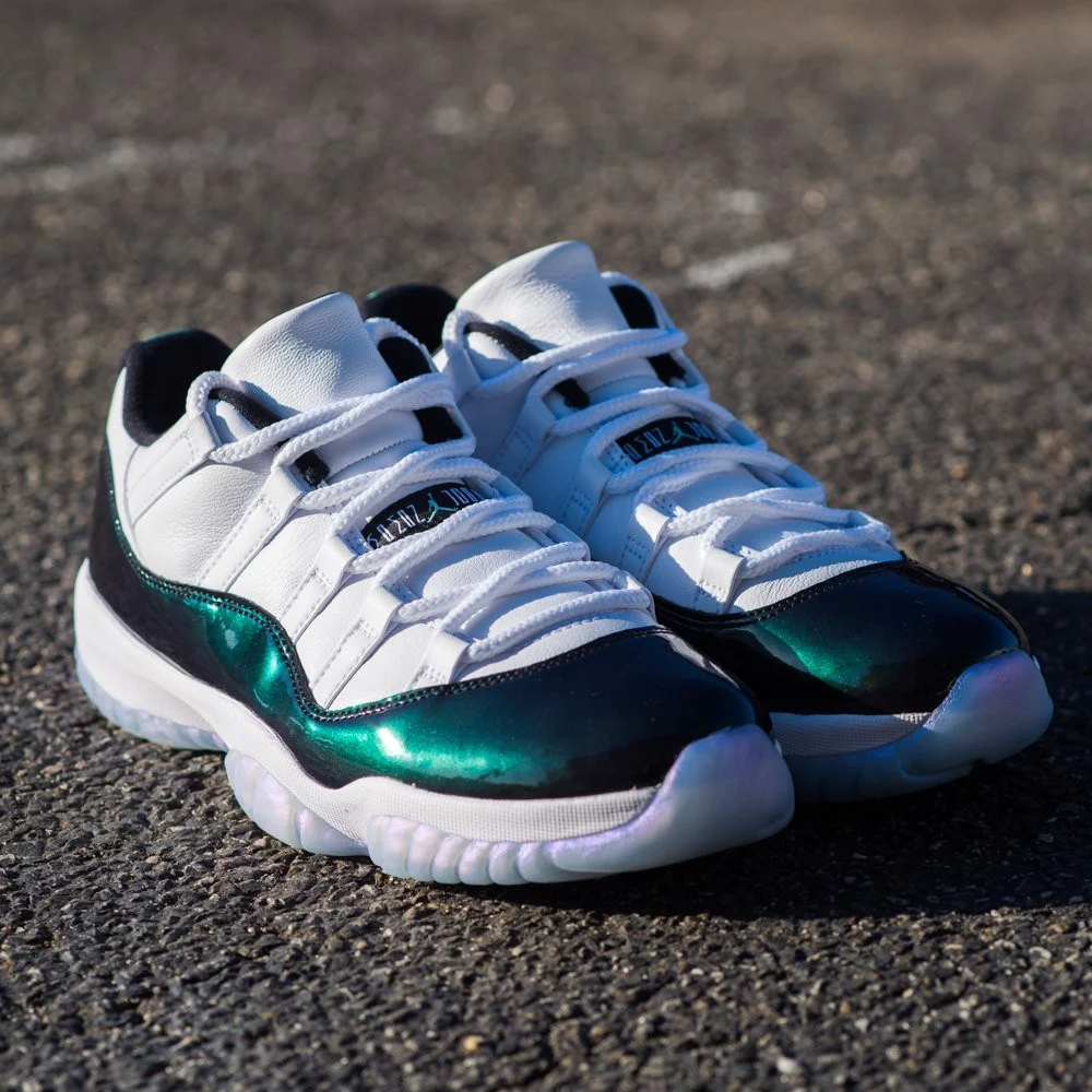 Giày Nike Air Jordan 11 Retro GS 'Emerald' 528896-145 - Ảnh 3