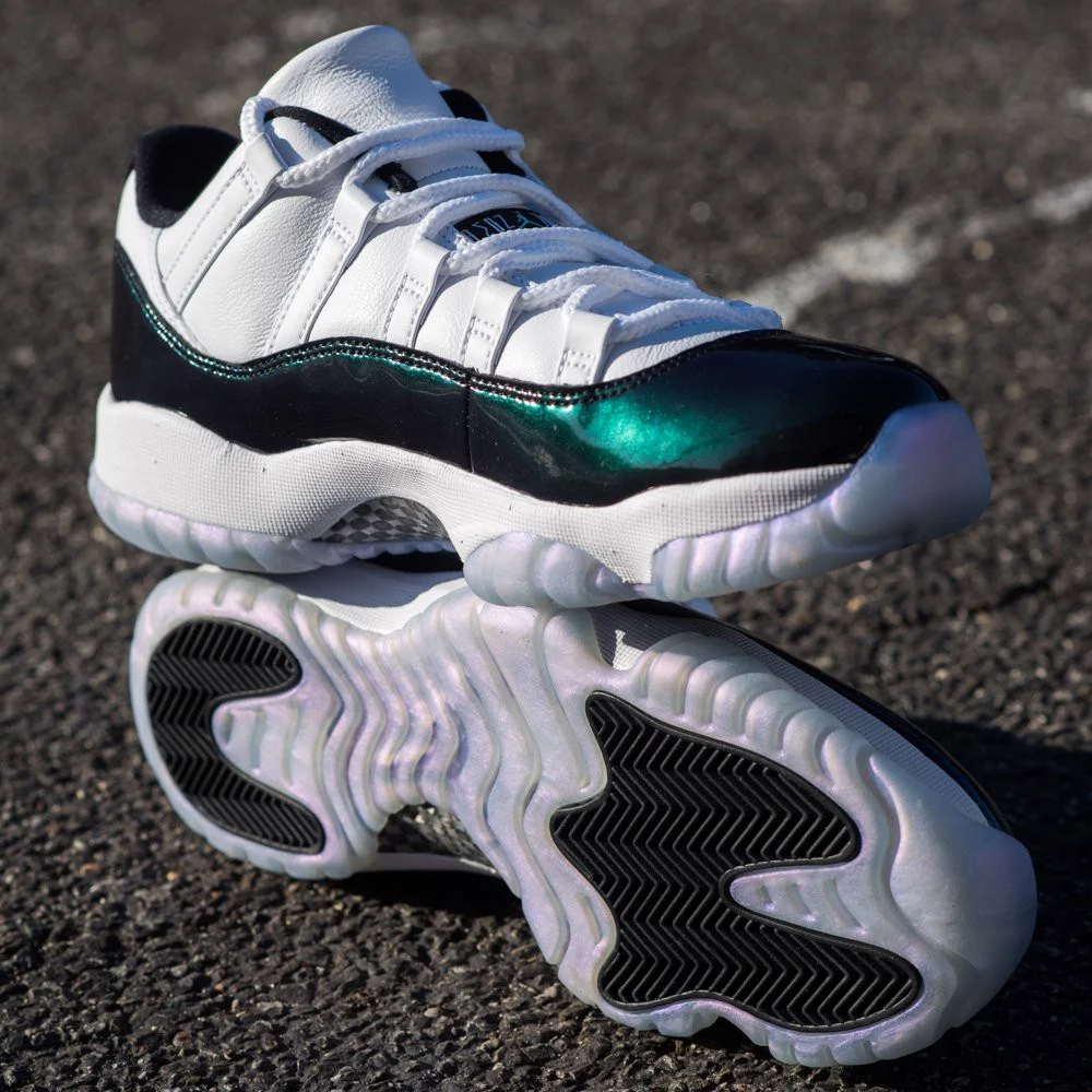 Giày Nike Air Jordan 11 Retro GS 'Emerald' 528896-145 - Ảnh 4