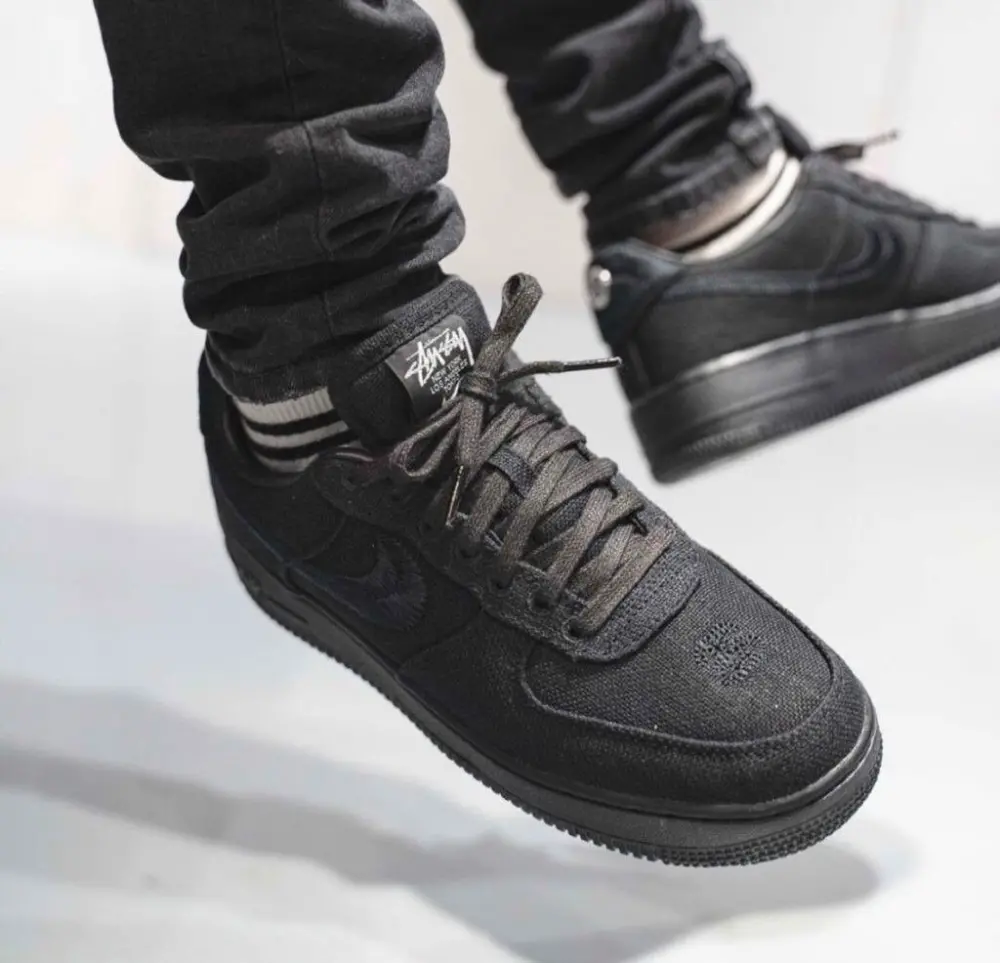 Giày Nike Stussy x Air Force 1 Low 'Triple Black' CZ9084-001 - Ảnh 3
