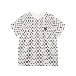 Áo MLB Monogram All Over Over Fit Short Sleeve White 31TSM1131-50B