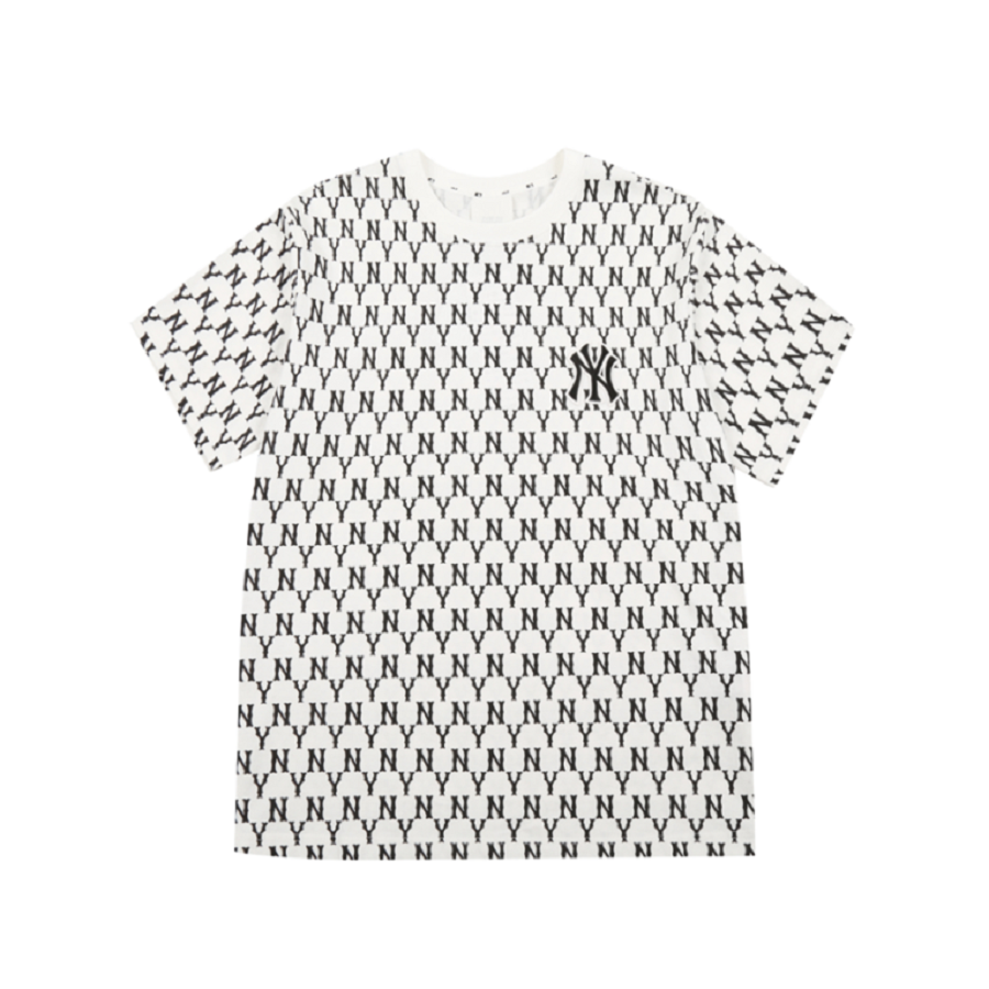 Áo MLB Monogram All Over Over Fit Short Sleeve White 31TSM1131-50B