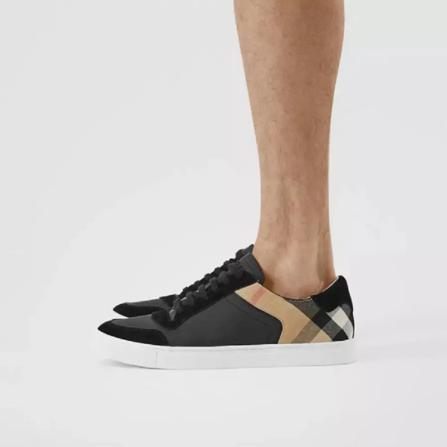 Alternative view of Giày Burberry Suede And House Check 'Black' 80241241