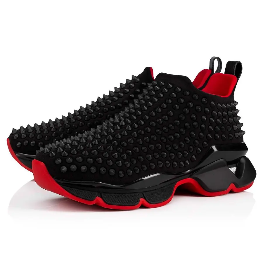 Alternative view of Giày Christian Louboutin Spike Sock 'Black Red' 1190555B026