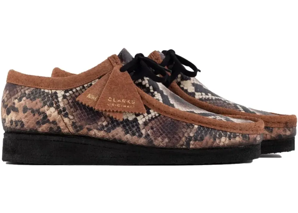 Giày Clarks Wallabee x Aime Leon Dore 'Snakeskin Brown' 261-55405 - Ảnh 4