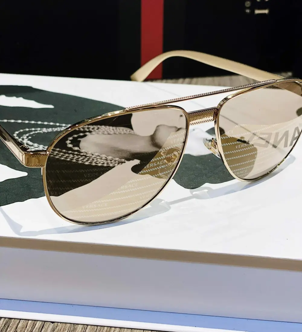 Kính Versace Sunglasses 'Gold' VE2209-1252 - Ảnh 5