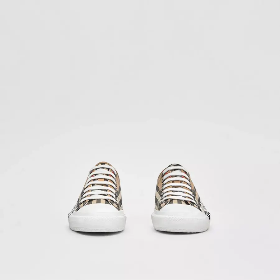 Giày Burberry Logo Print Vintage Sneakers Beige p80243011 - Ảnh 4