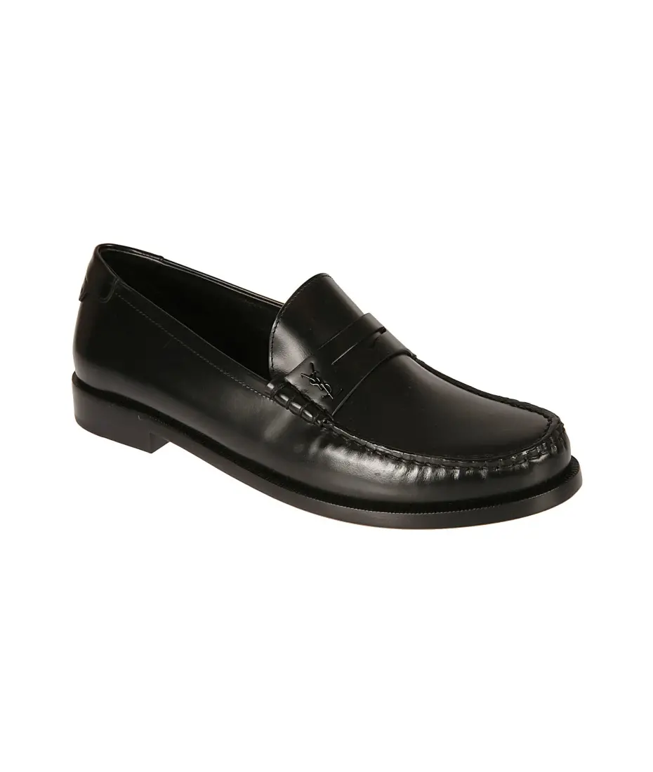 Giày Saint Laurent Le Loafer Monogram Penny Slippers 'Black' 6702311VUVV1000 - Ảnh 4