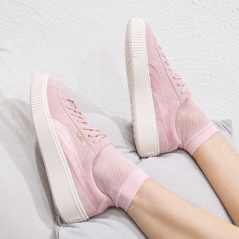 Giày Puma Suede Platform Satin 'Silver Pink' 365828-03 - Ảnh 2