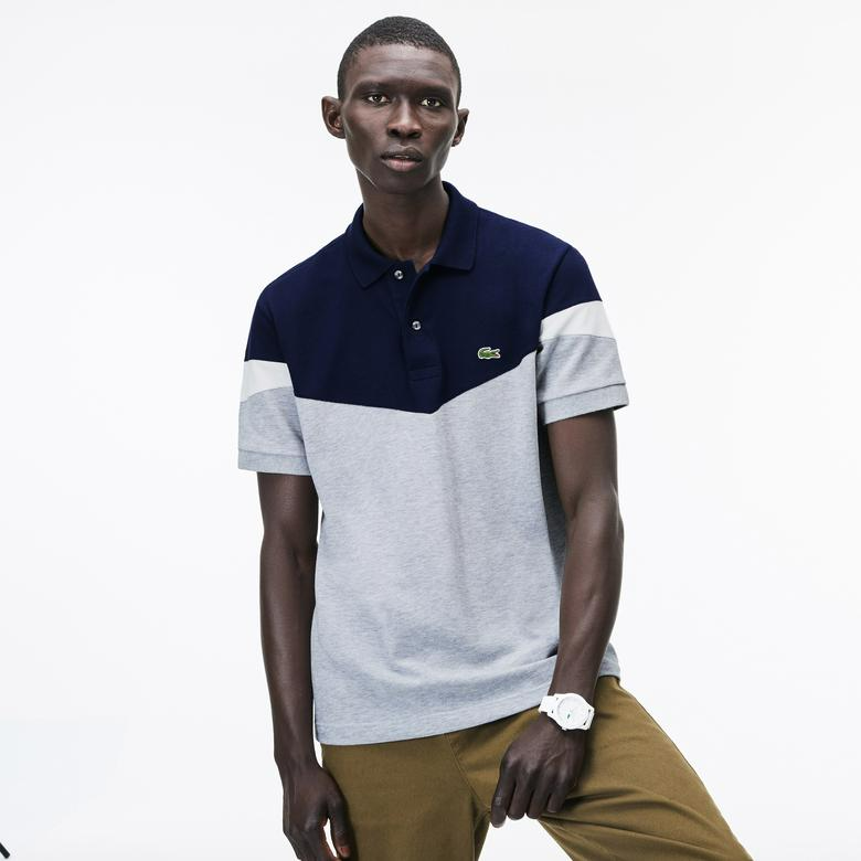 Áo Lacoste Erkek Lacivert Gri Beyaz Renk Bloklu PH9365-BZE - Ảnh 3