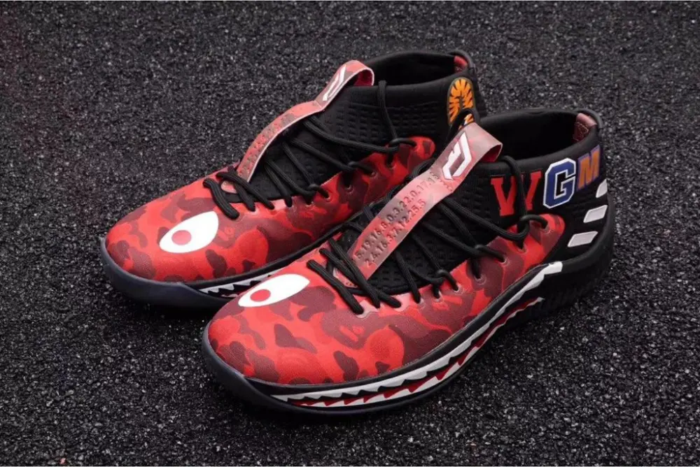 Giày A Bathing Ape x Adidas Dame 4 'Red Camo' AP9976 - Ảnh 3