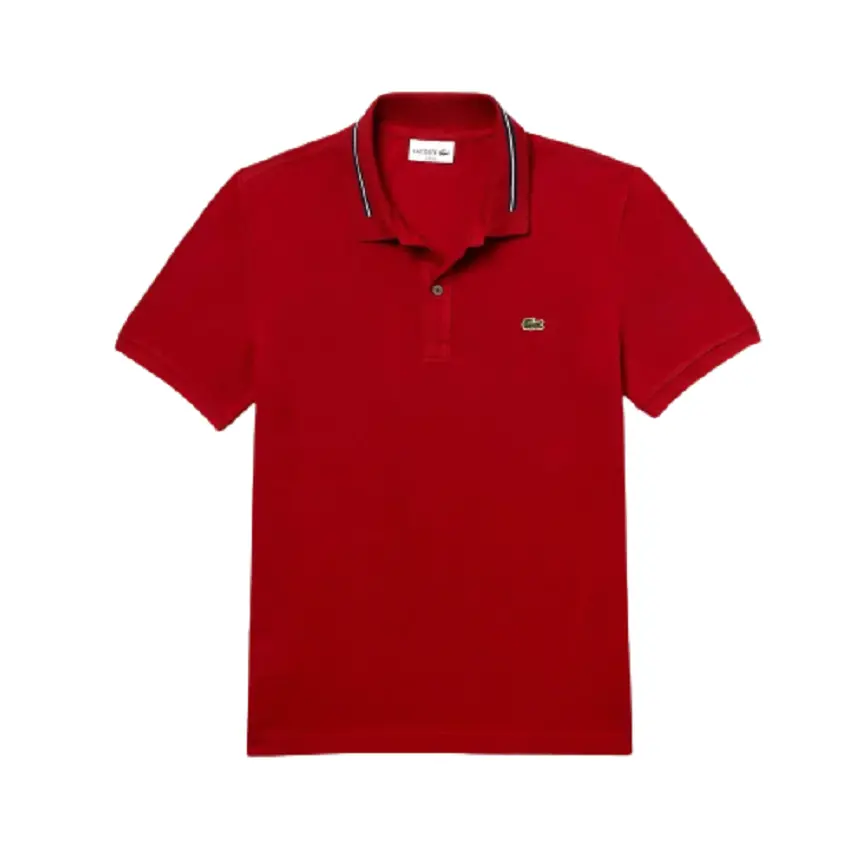 Áo Lacoste Polo Striped Accents Cotton Pique Bordeaux PH8522-00-Z1Q