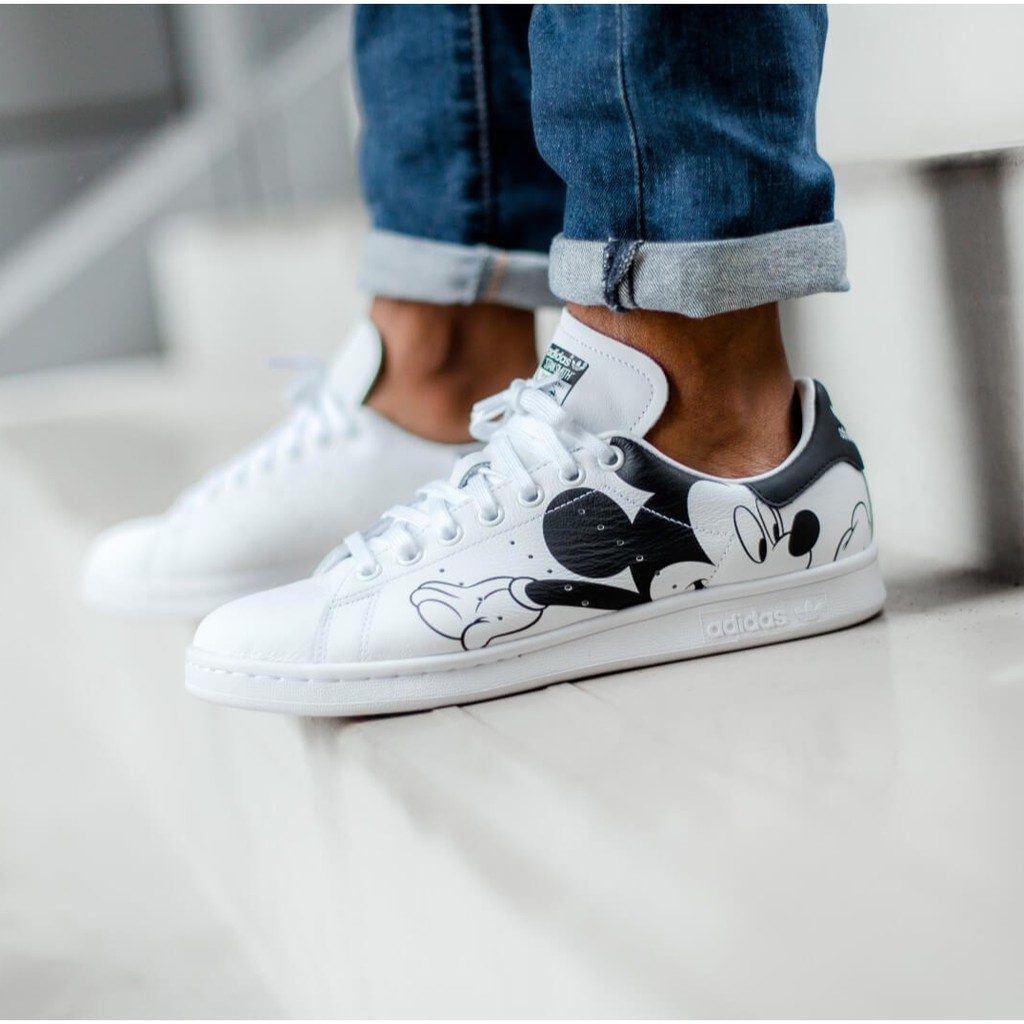 Giày Adidas Mickey Mouse x Stan Smith 'Black' FW2895 - Ảnh 4