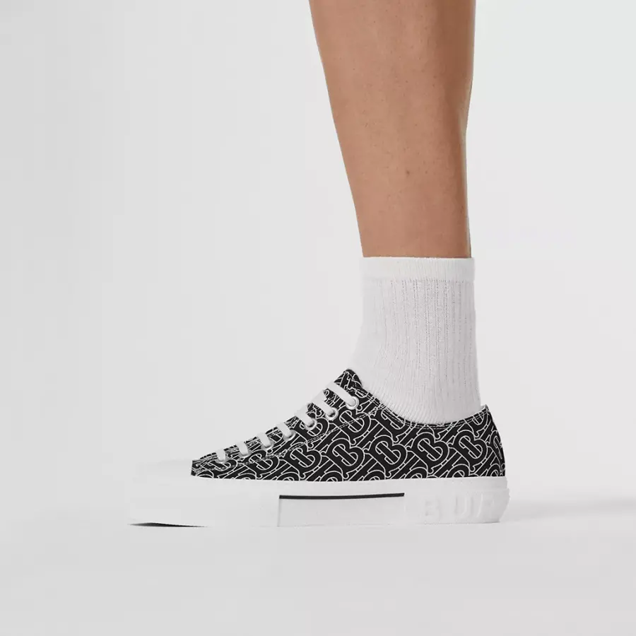 Alternative view of Giày Burberry Monogram Print Cotton 'Black White' 80498801