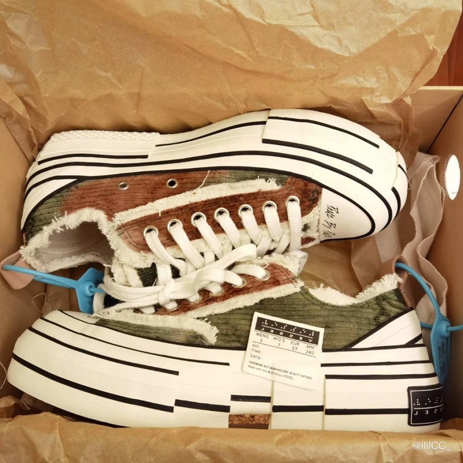 Giày xVESSEL G.O.P Lows Corduroy Brown Tie Dye S21X15H - Ảnh 2