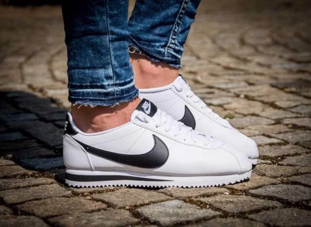 Giày Nike Classic Cortez Leather 'White Black' 807471-101 - Ảnh 4