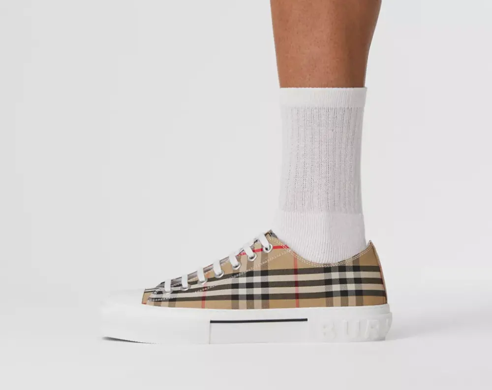 Giày Burberry Vintage Check Cotton 'Beige' 80497451 - Ảnh 3