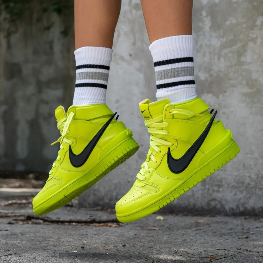 Giày Nike AMBUSH x Dunk High 'Flash Lime' CU7544-300 - Ảnh 4