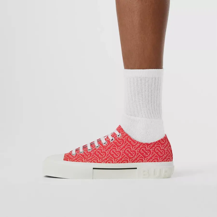 Alternative view of Giày Burberry Monogram Print Cotton 'Bright Red' 80523441