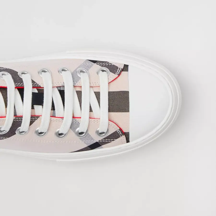 Giày Burberry Check Cotton Sneakers 'Buttermilk' 80525651 - Ảnh 3