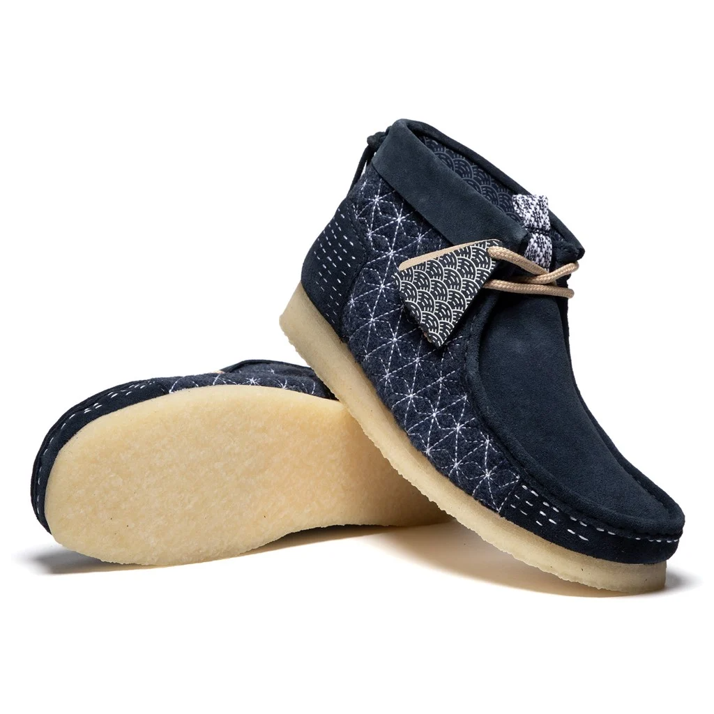 Giày Clarks Wallabee Boot 'Navy Shashiko' 261-69152 - Ảnh 7