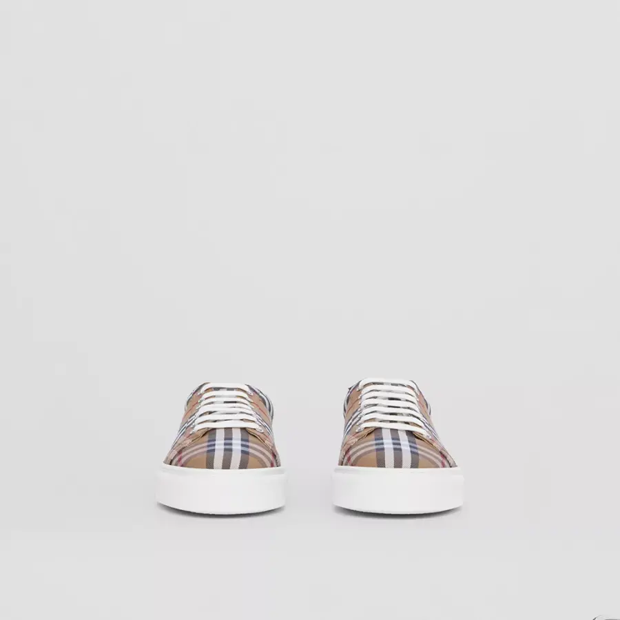 Giày Burberry Check Cotton Leather 'Birch Brown' 80481561 - Ảnh 3