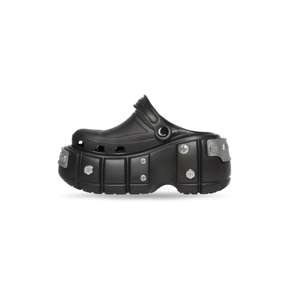 Alternative view of Dép Balenciaga Crocs Mule 'Black Rubber' 687398W1S8N1081