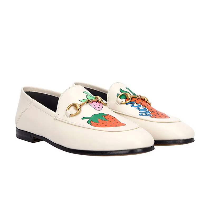 Giày Gucci Strawberry Print Horsebit Loafers 580081-1GN00-9531 - Ảnh 3