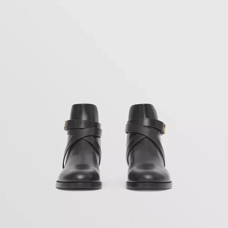 Giày Burberry Monogram Motif Leather Ankle Boots 'Black' 80423701 - Ảnh 4
