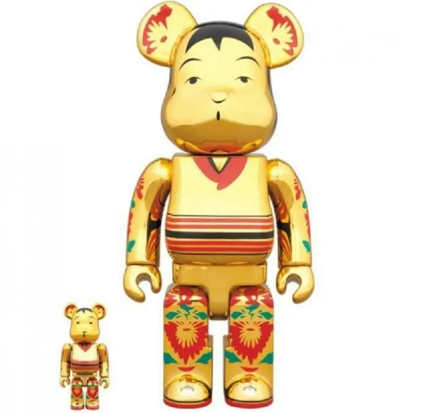 Mô Hình Bearbrick Kokeshi Gold Plated 100% & 400%
