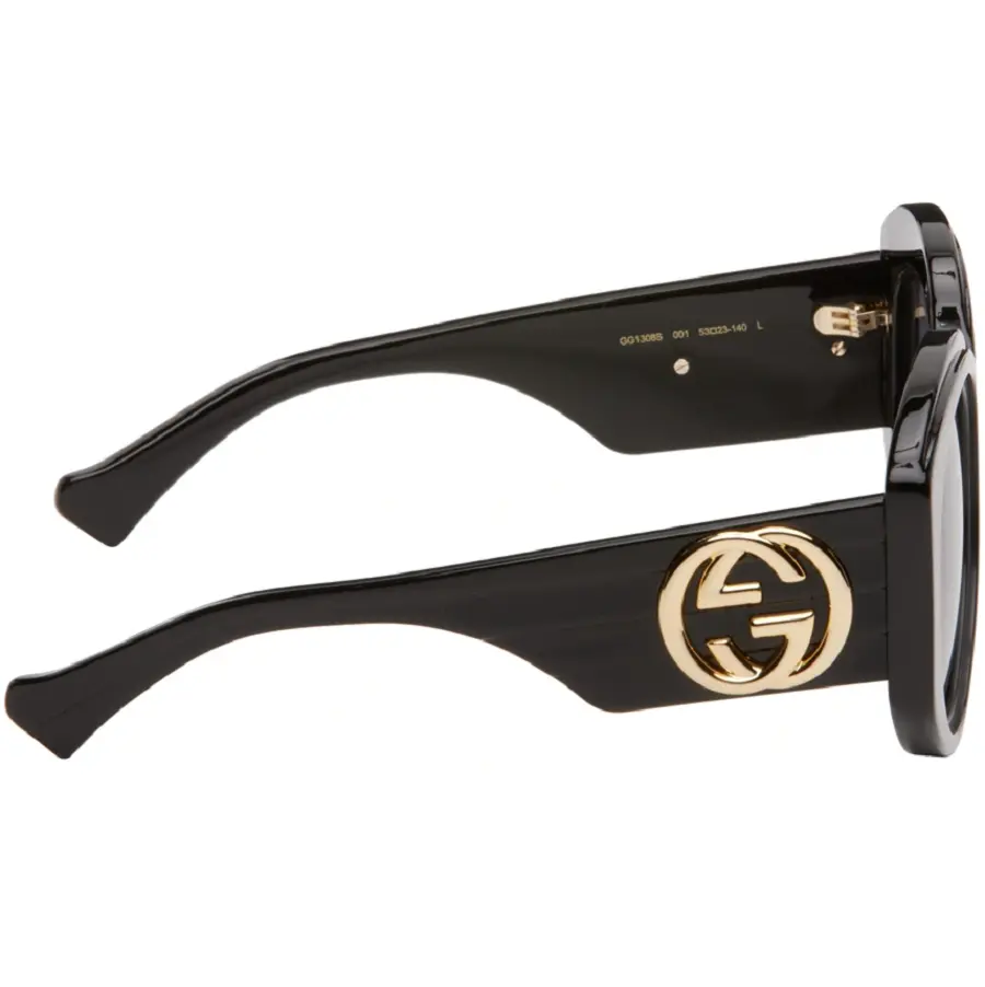 Kính Gucci Oversized Round Sunglasses 'Black' GG1308S-001 - Ảnh 4