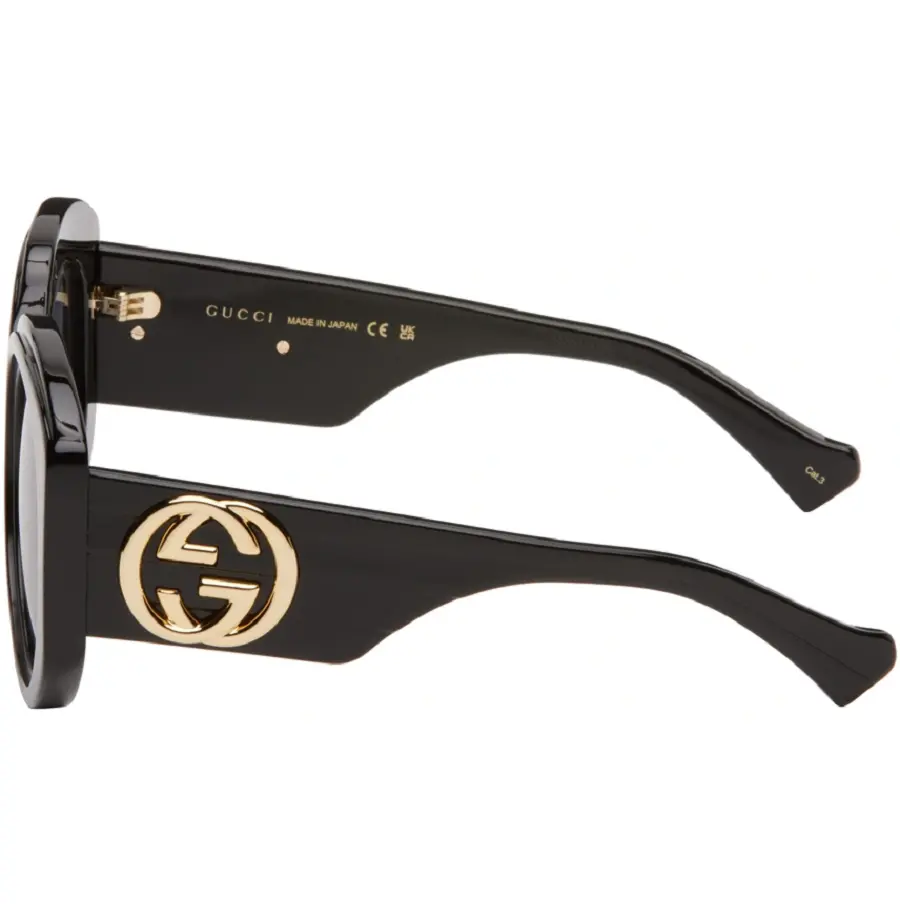 Kính Gucci Oversized Round Sunglasses 'Black' GG1308S-001 - Ảnh 3