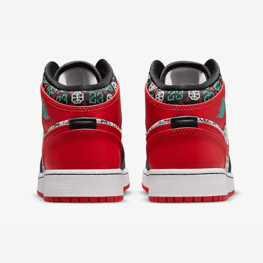 Giày Nike Jordan 1 Mid SE Ugly Christmas Sweater GS DM1208-150 - Ảnh 5