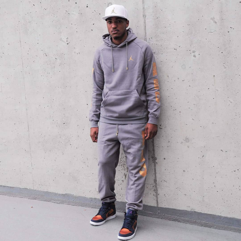 Giày Nike Air Jordan 1 Mid SE Premium 'Stain Gold' 852542-401 - Ảnh 6