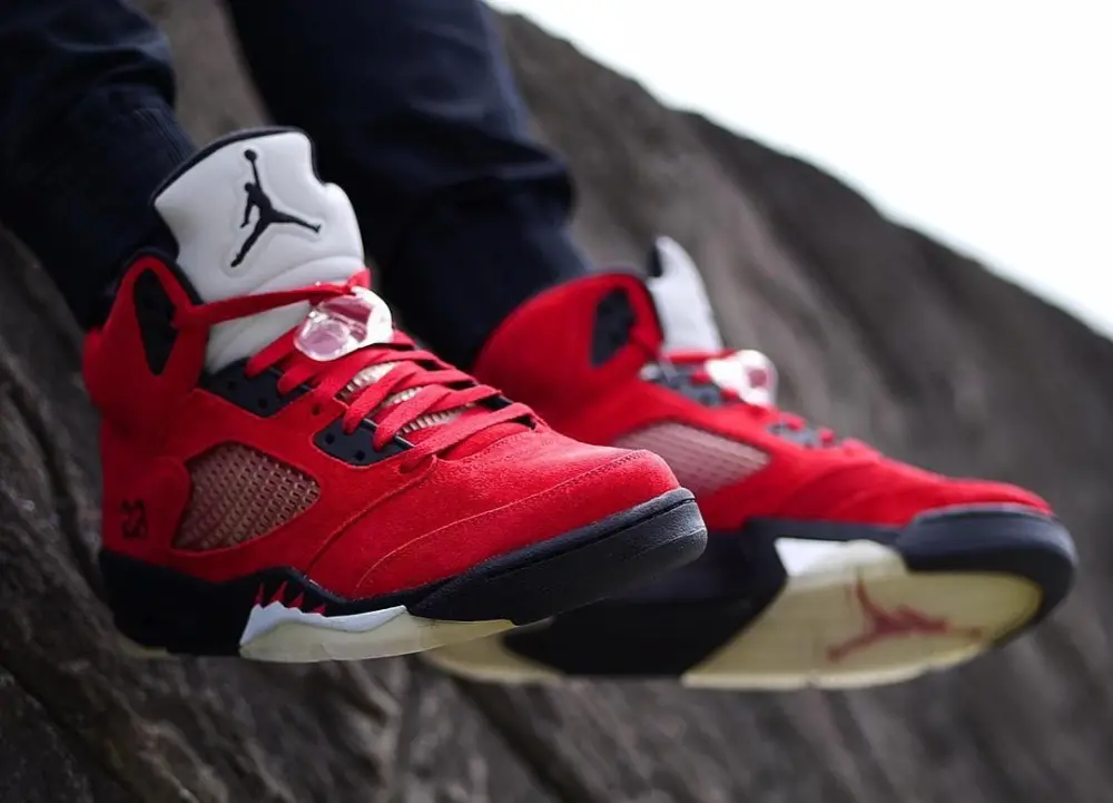 Giày Air Jordan 5 Retro 'Raging Bull Red Suede' 136027-601 - Ảnh 3