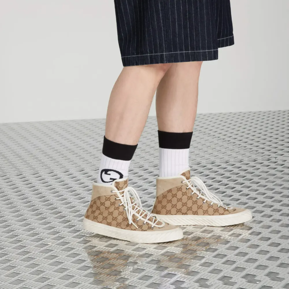 Alternative view of Giày Gucci High Top GG Sneaker 'Beige Ebony' 738995-FABQA-9796