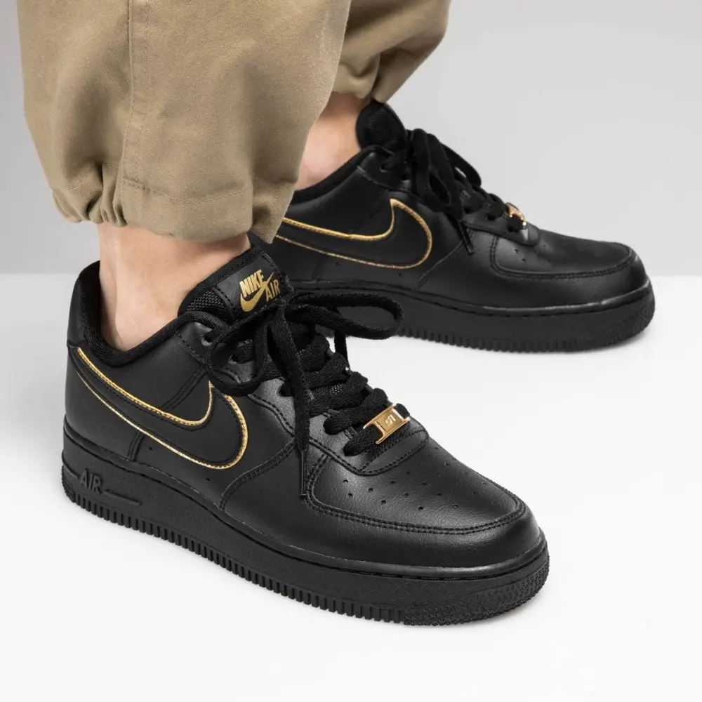 Giày Nike Wmns Air Force 1 Low '07 Essential 'Black Gold Swoosh' AO2132-005 - Ảnh 6