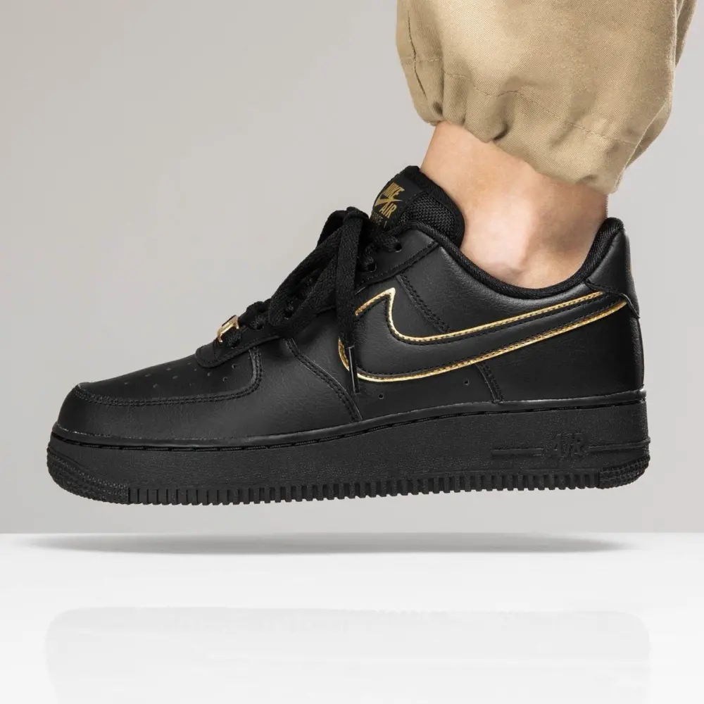 Giày Nike Wmns Air Force 1 Low '07 Essential 'Black Gold Swoosh' AO2132-005 - Ảnh 5