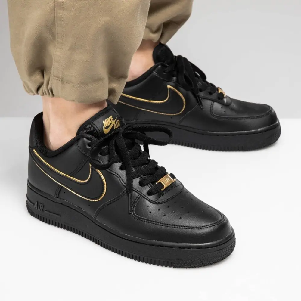 Giày Nike Wmns Air Force 1 Low '07 Essential 'Black Gold Swoosh' AO2132-005 - Ảnh 7