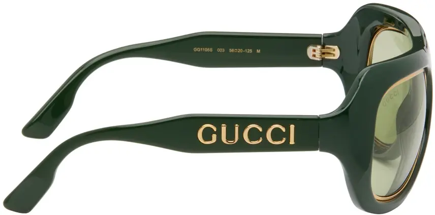 Alternative view of Kính Gucci Shield-Style Sunglasses 'Green' GG1108S-003-56