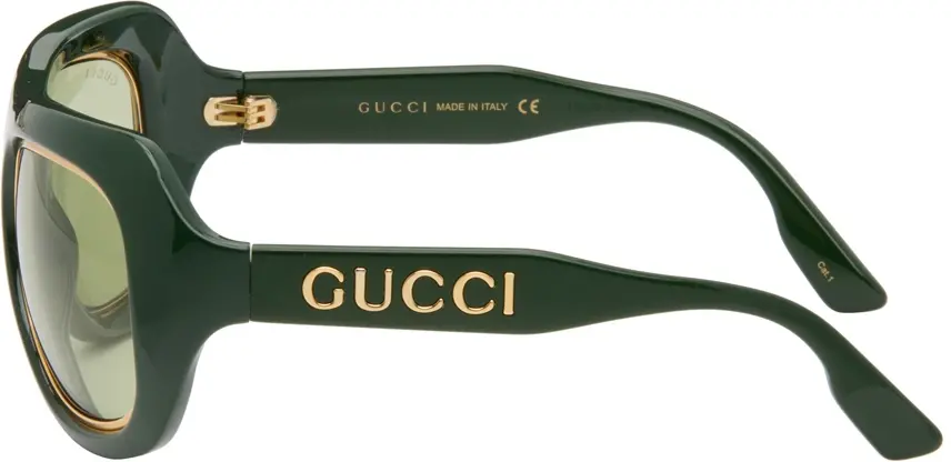 Kính Gucci Shield-Style Sunglasses 'Green' GG1108S-003-56 - Ảnh 3