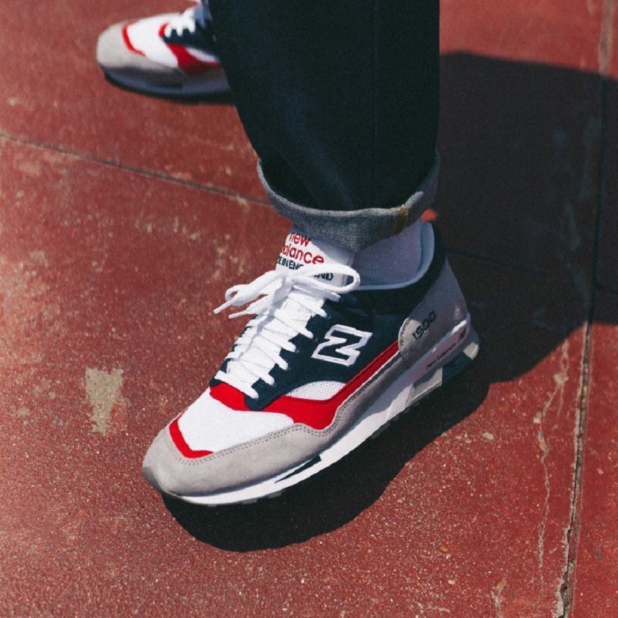Giày New Balance 1500 Made in England ‘Grey Navy Red’ M1500GWR - Ảnh 4