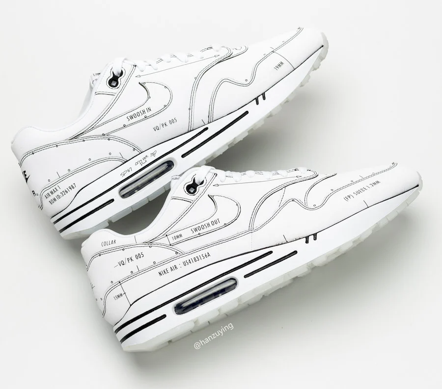 Giày Nike Air Max 1 Tinker Sketch to Shelf White CJ4286-100 - Ảnh 4