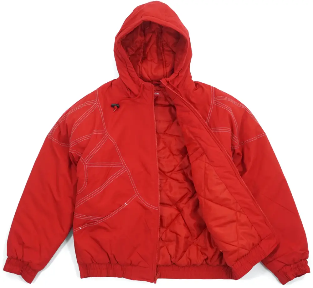 Alternative view of Áo Supreme Zig Zag Stitch Puffy Jacket 'Red'