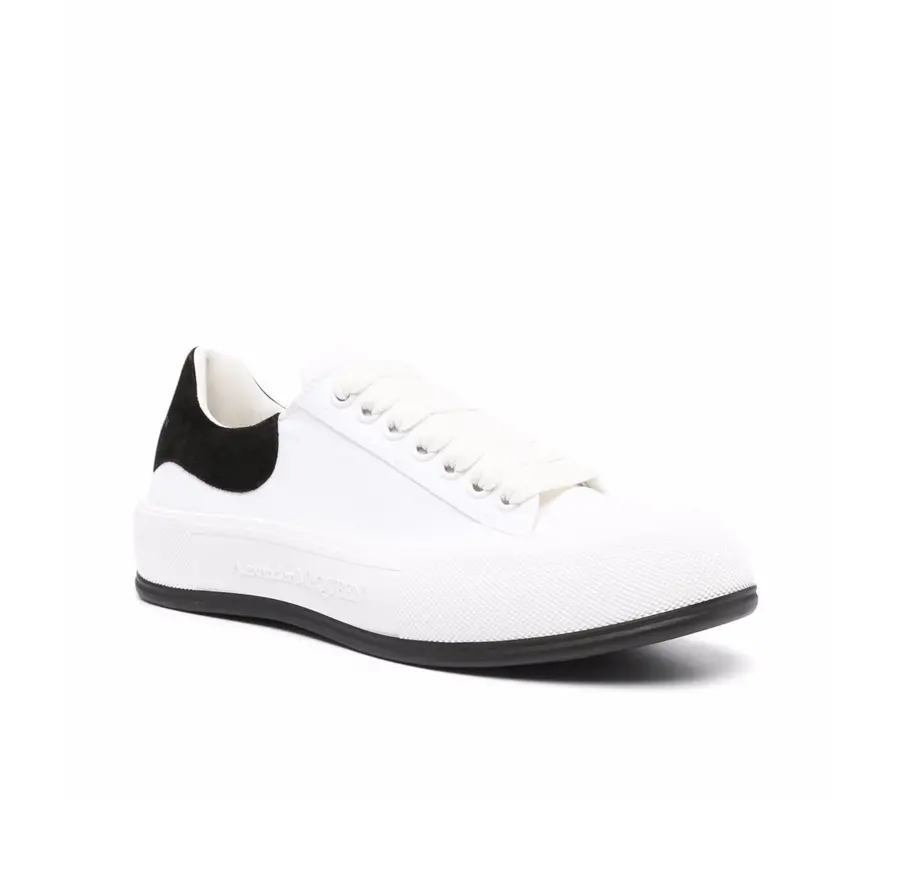 Alternative view of Giày Alexander McQueen Deck Plimsoll Low 'White Black' 654594 W4MV7 9061