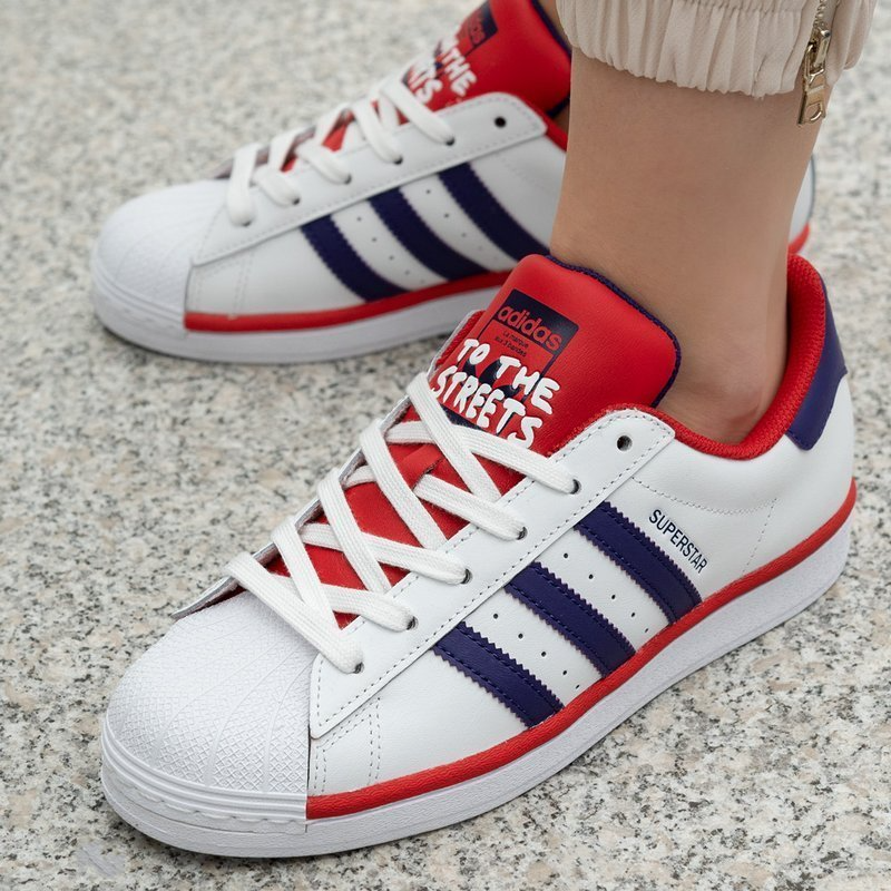 Giày Adidas Superstar J 'White Collegiate Purple Scarlet' FV3666 - Ảnh 7