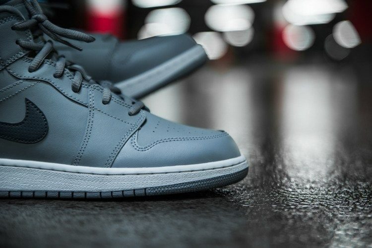 Giày Nike Air Jordan 1 Mid BG 'Wolf Grey' 554725-033 - Ảnh 4